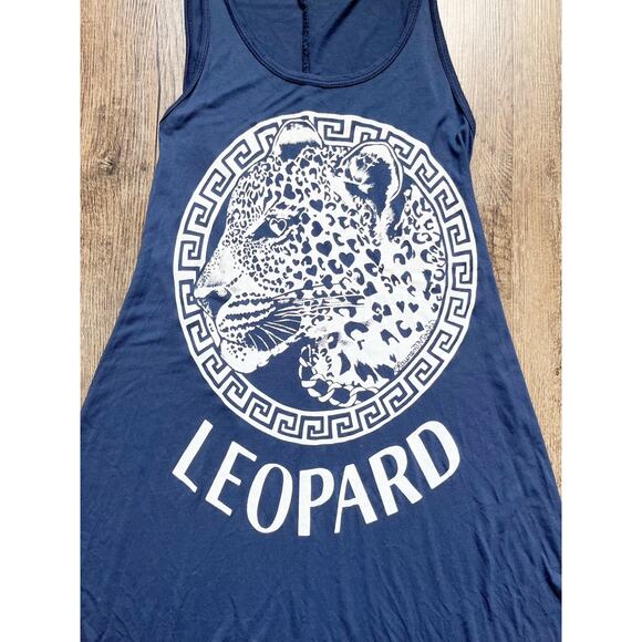 Lauren Moshi Small Leopard Graphic Print High Low Sleeveless Modal Tank Dress - Picture 2 of 8